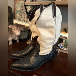 Real cow had cowboy boots, size 7 1/2